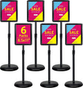 6-Packs Sign Holder Stand for Display 8.5x11 in - Adjustable Floor