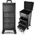 Salon Cart with 3 Drawers Nail Trolley Cart - Lockable Rolling Storage