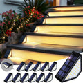 Solar Step Lights for Outside - Warm White 12 Pack, Safe Bright Steps