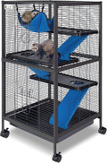 4 Tier Steel Small Animal Cage Kit - Spacious Multi-Level Habitat