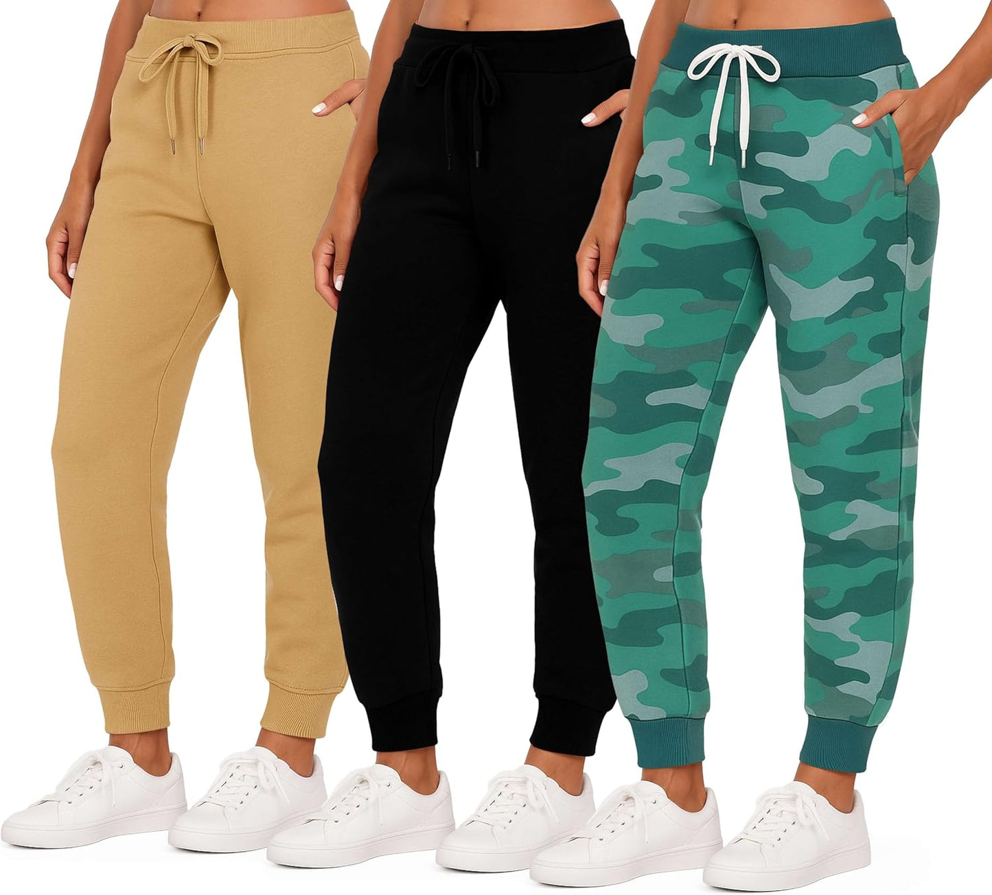 Women's Ultra-Soft Fleece Joggers: Cozy 3 Pack for All Sizes