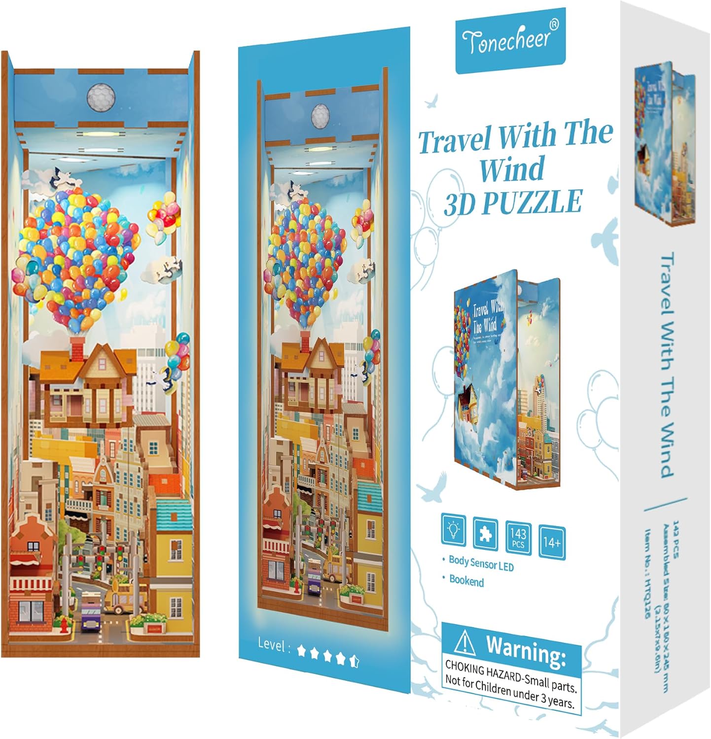 Tonecheer DIY Book Nook Kit for Adults - 3D Wooden Puzzle Decor