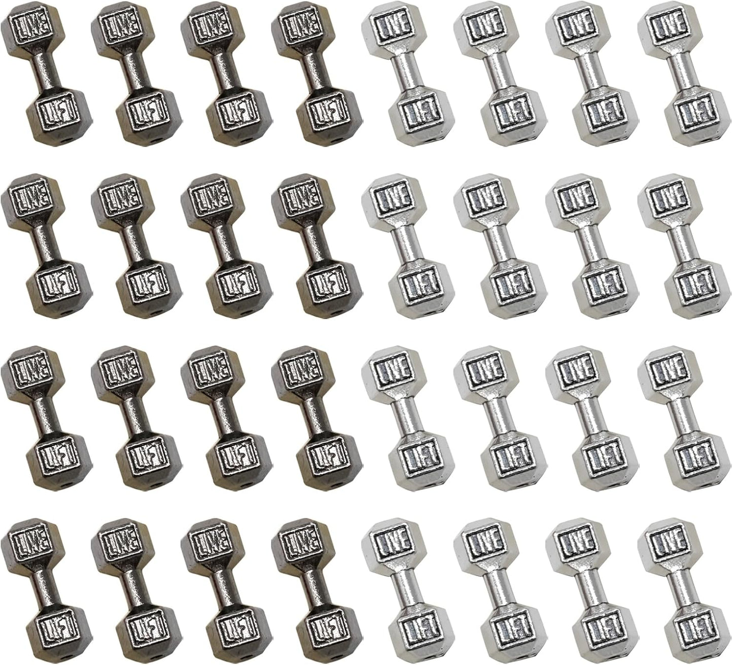 50PCS Mini Dumbbell Charms - Fitness Jewelry Making
