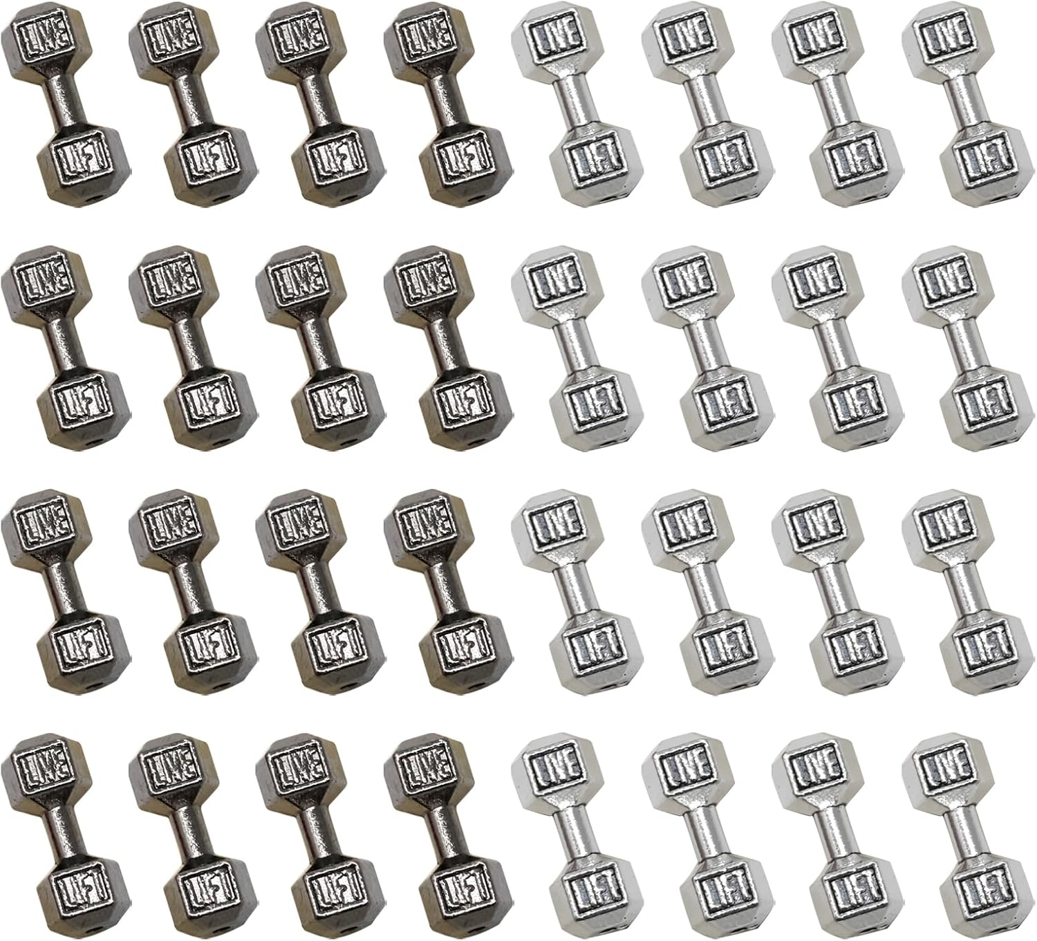 50PCS Mini Dumbbell Charms - Fitness Jewelry Making