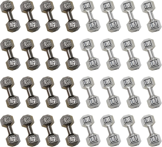 50PCS Mini Dumbbell Charms - Fitness Jewelry Making