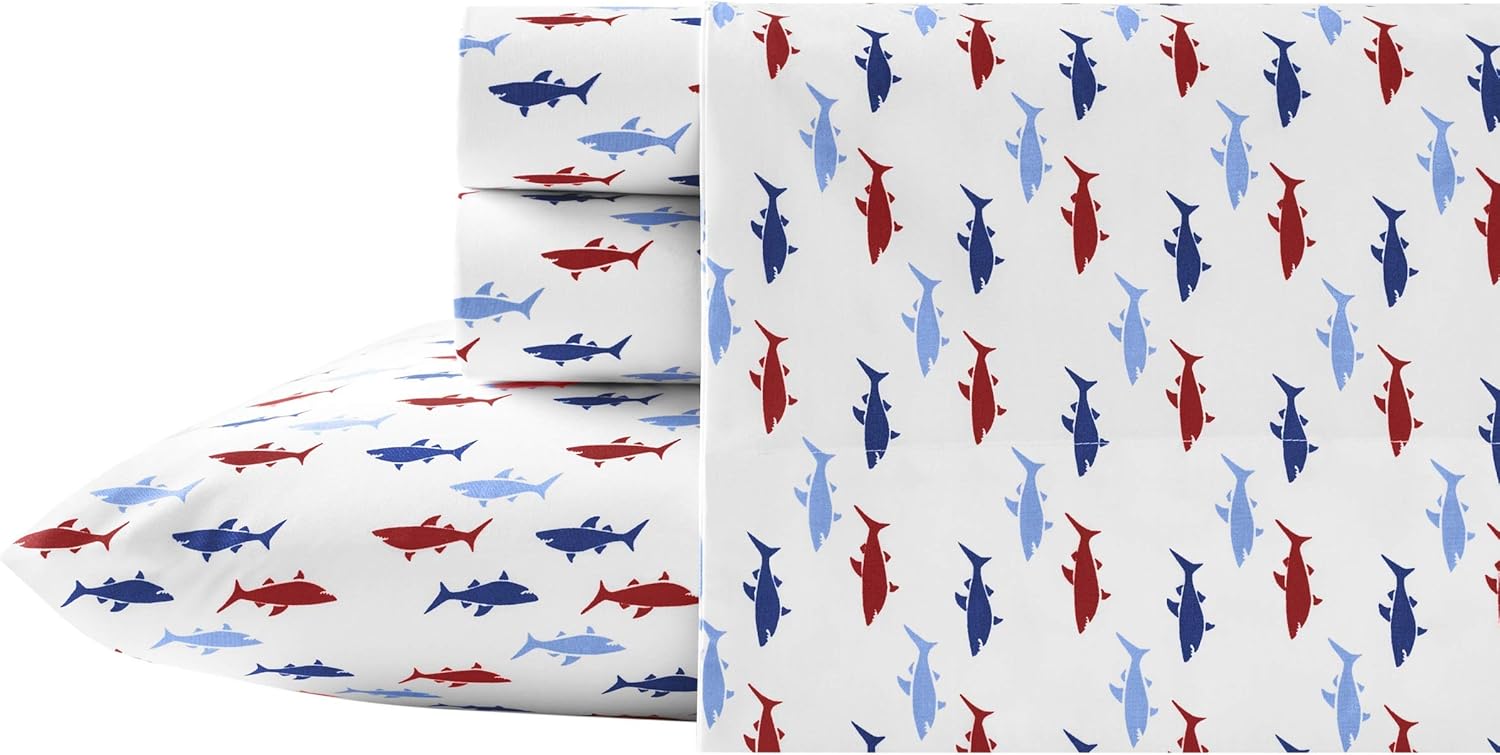 Nautica Twin Sheets Cotton Percale Bedding Set for Dorm Rooms