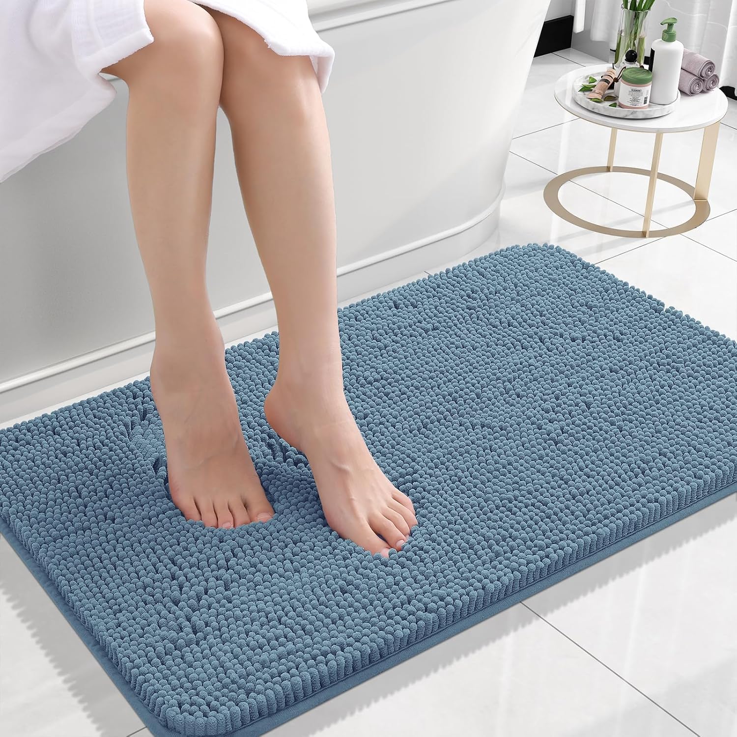 OLANLY Extra Soft Chenille Bath Rugs for Cozy Bathroom Comfort