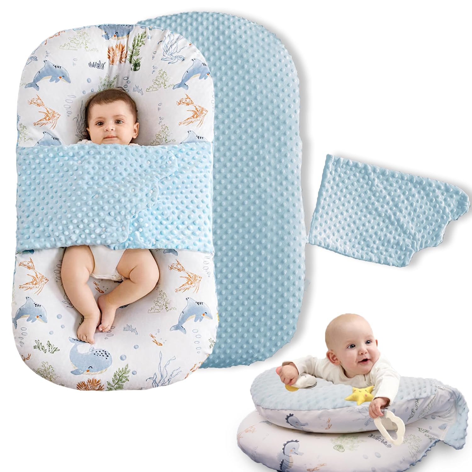 Baby Lounger Pillow for Newborns - Soft & Breathable Design