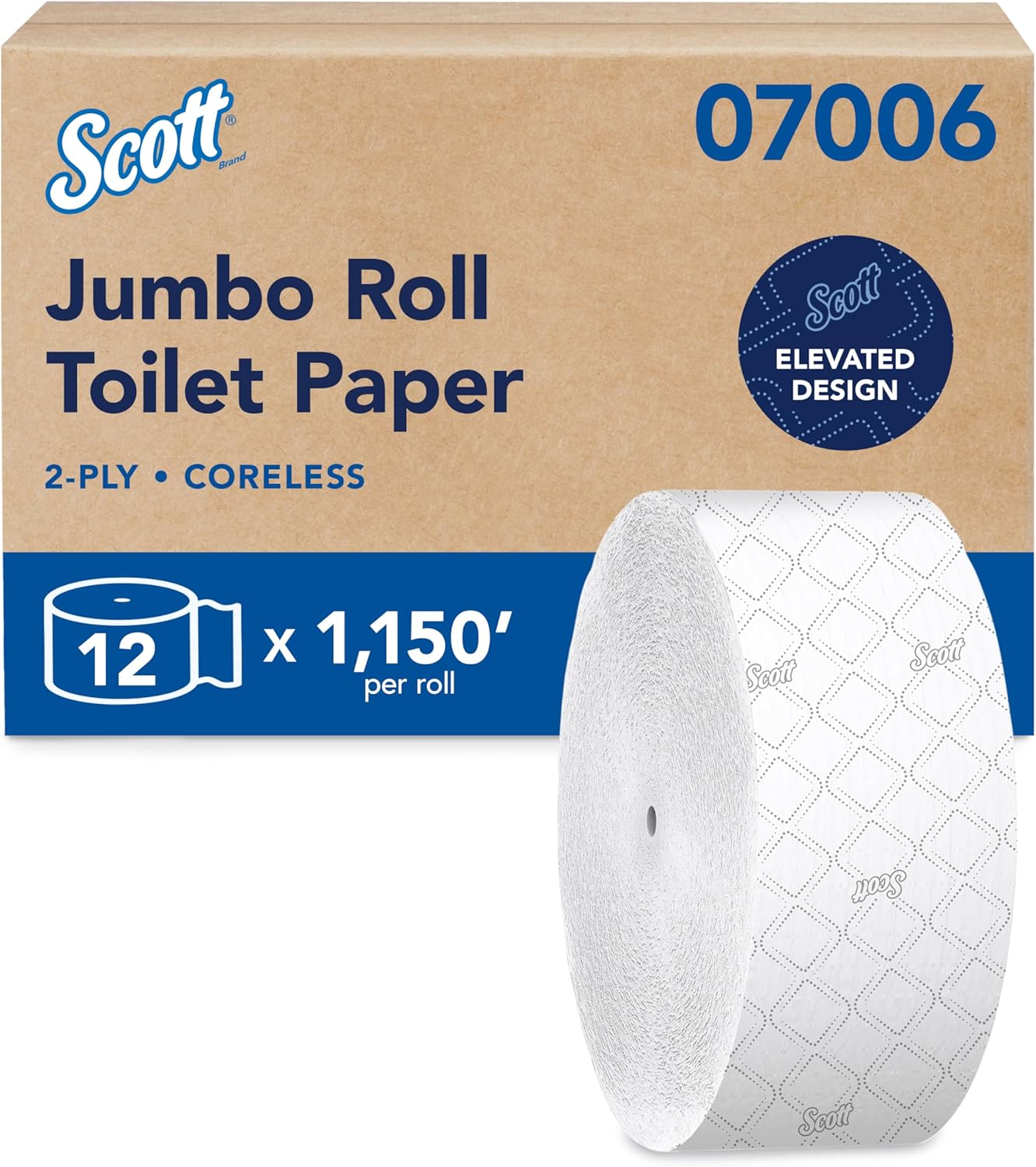 Scott Professional Coreless Jumbo Roll Toilet Paper for Comfort