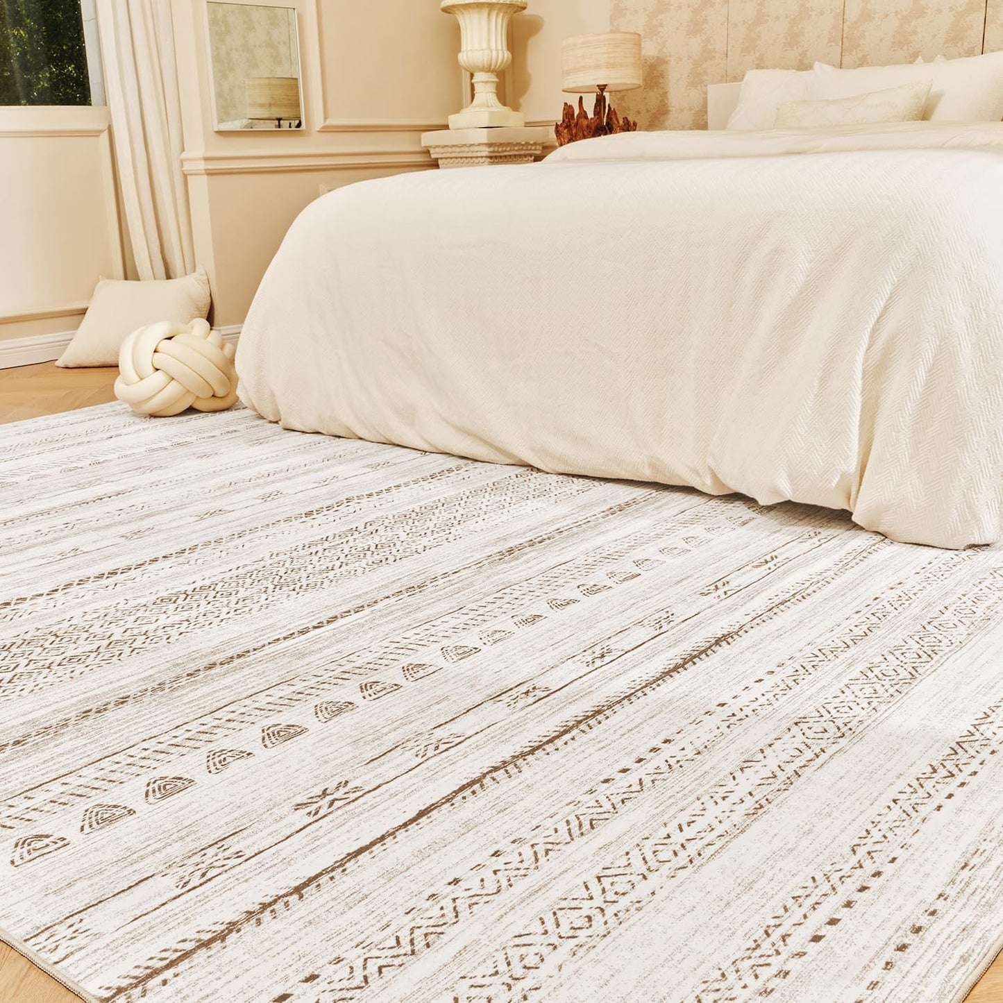 5x7 Large Area Rugs for Living Room - Soft Distressed Carpet