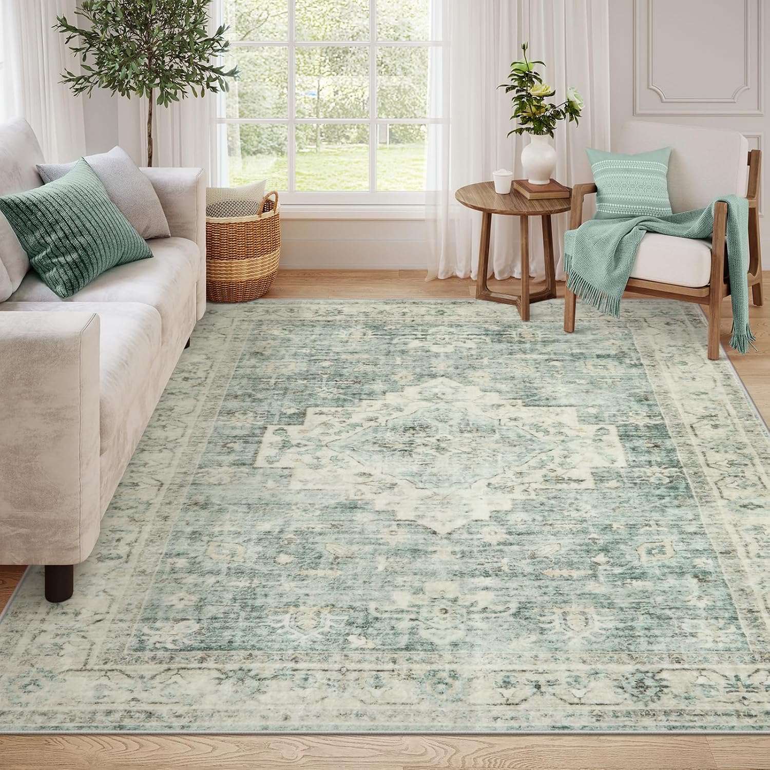 LIVEBOX Washable Area Rug 9x12 for Living Room & Bedroom