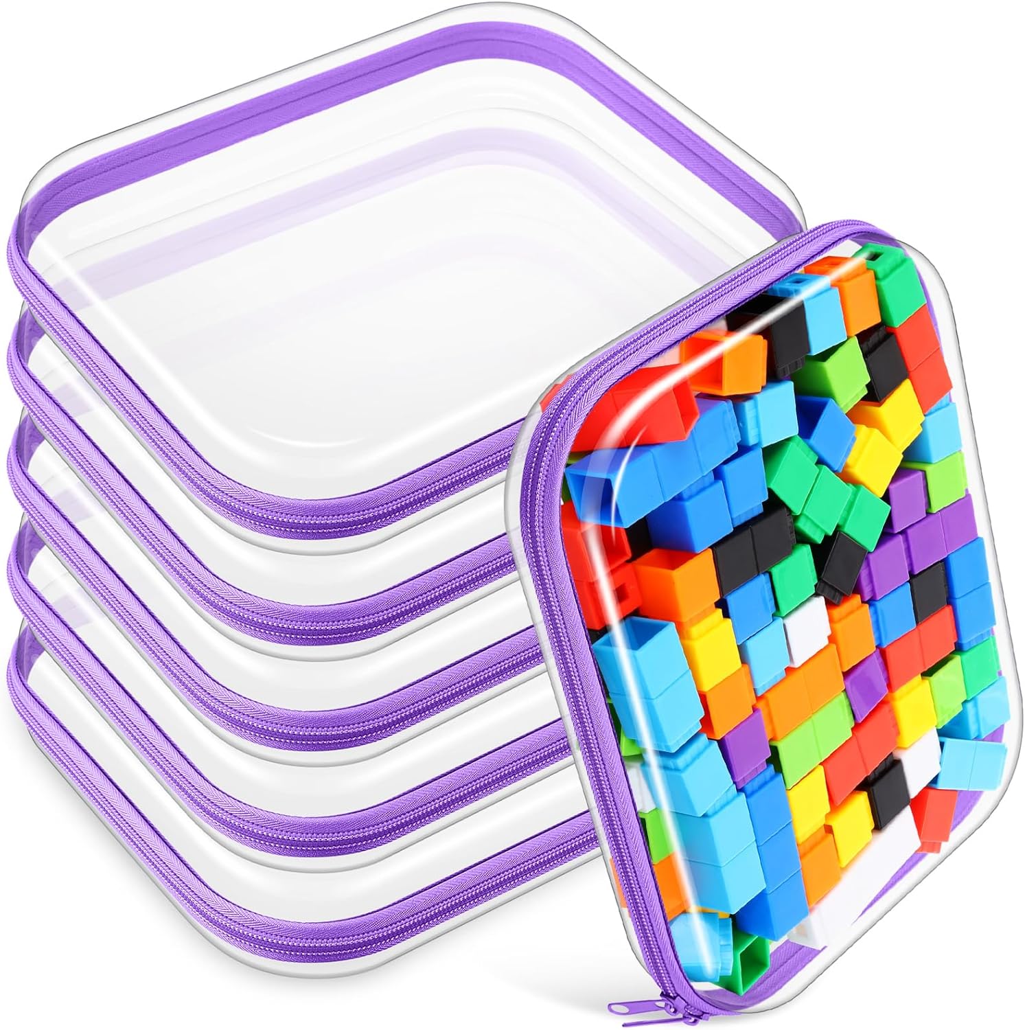 Sanwuta Clear Hard Zipper Case Pencil Pouches for Organizing