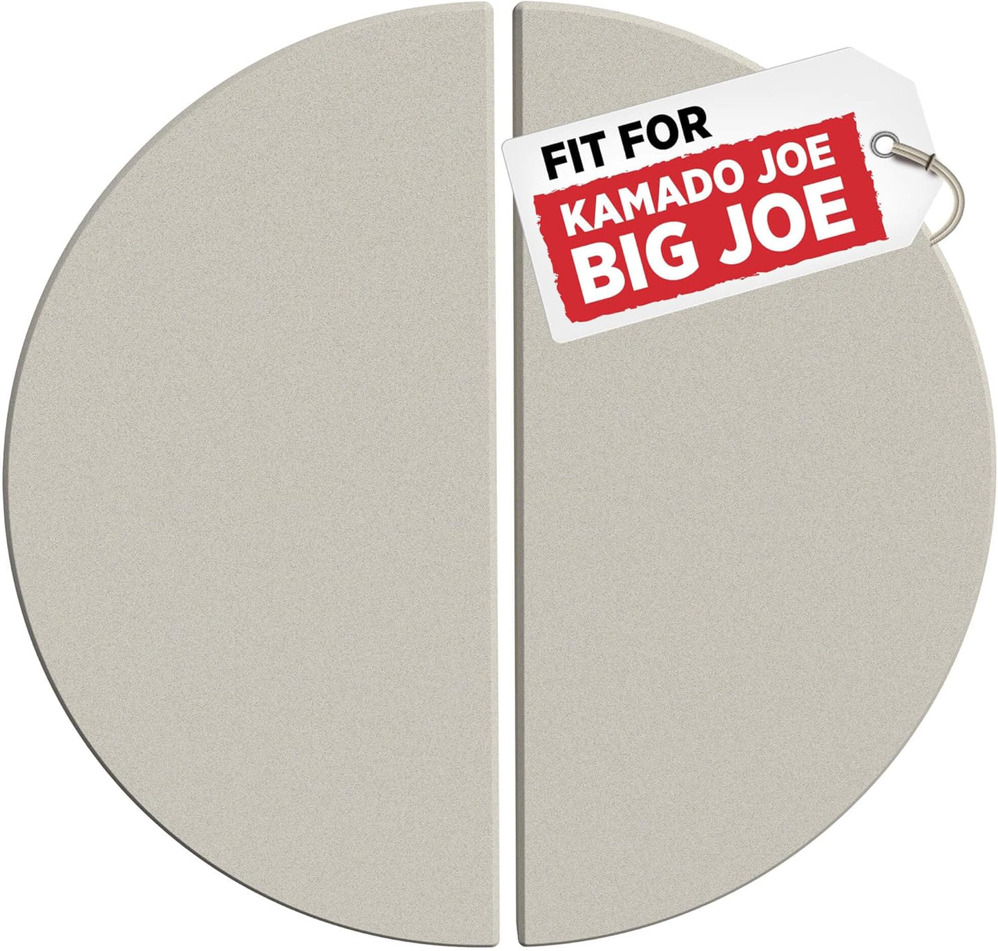 Half-Moon Ceramic Heat Deflector Plates for Kamado Joe Big Joe