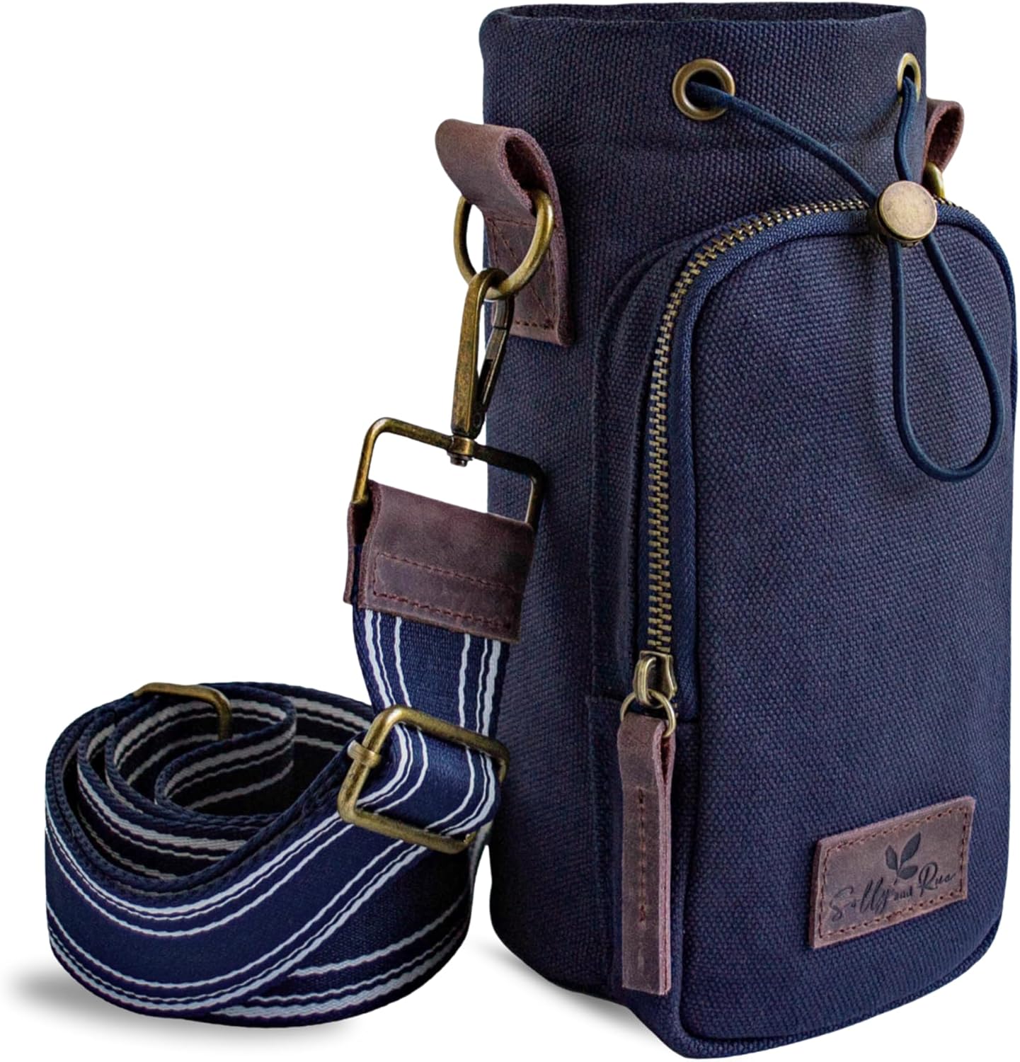 Water Bottle Holder With Wide Strap and Pocket for Hydration