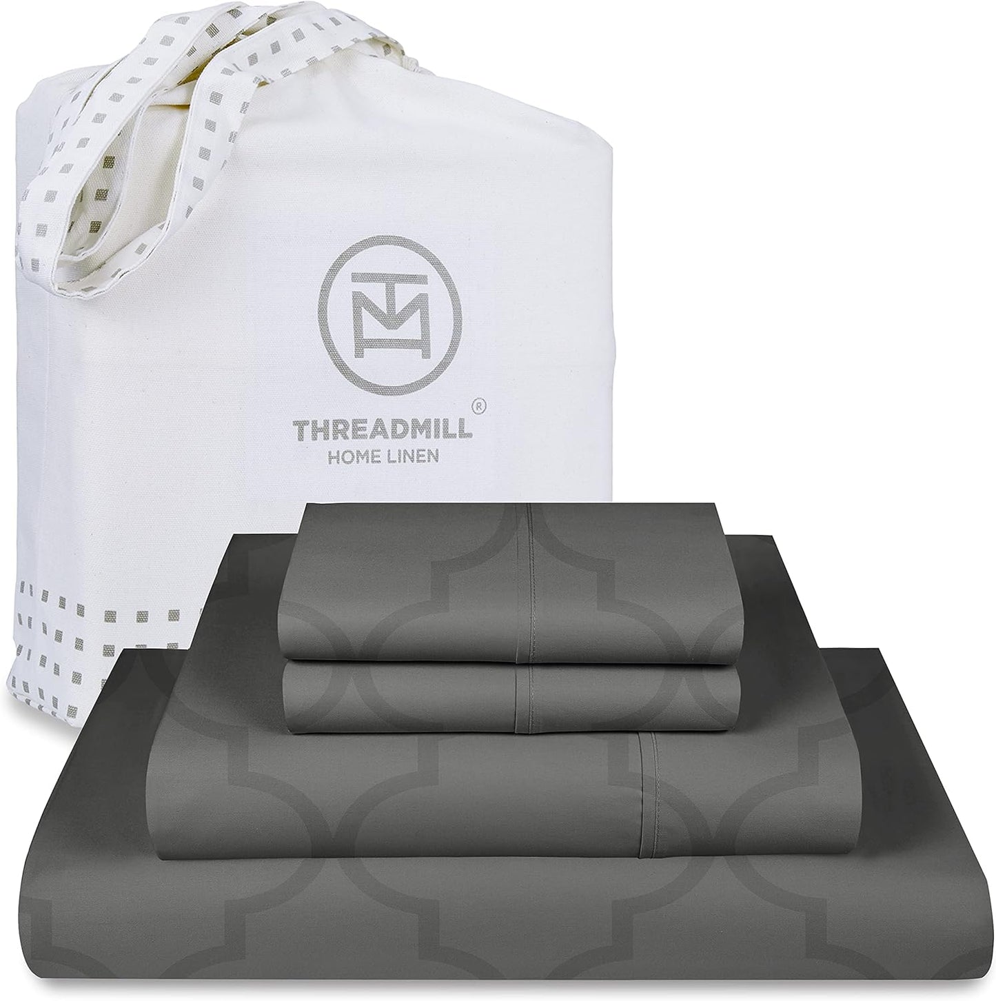 Threadmill Cotton Queen Sheet Set - 100% Cotton Jacquard Bedding