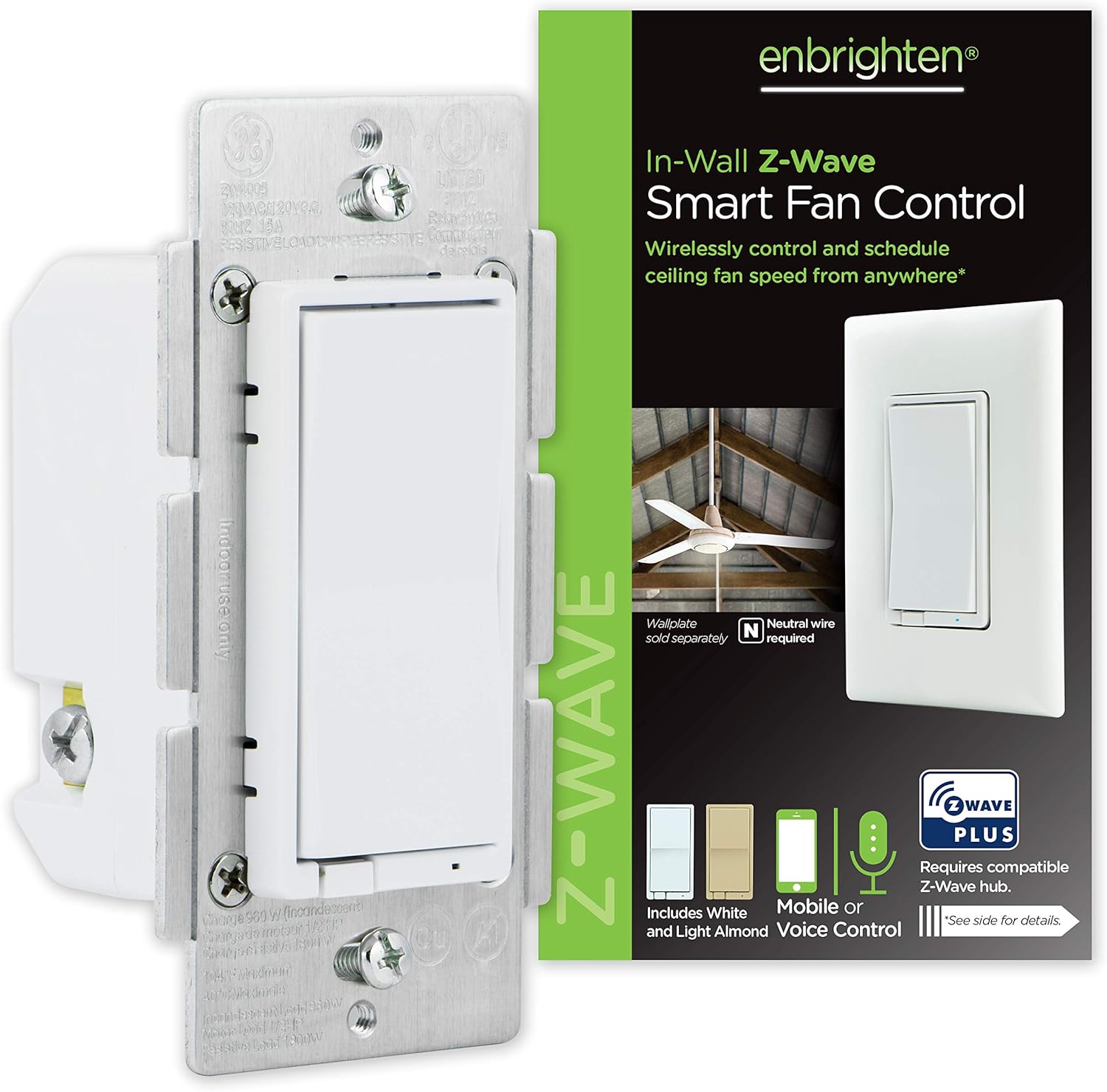 Enbrighten Z-Wave Plus Fan Control for Smart Home Automation