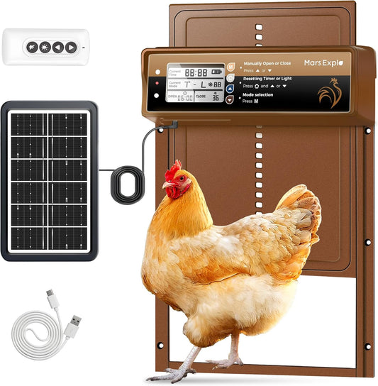 Solar Powered Automatic Chicken Coop Door with LCD Display