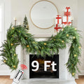Christmas Cedar Garland Realistic with Lights 9 ft - Lush Prelit