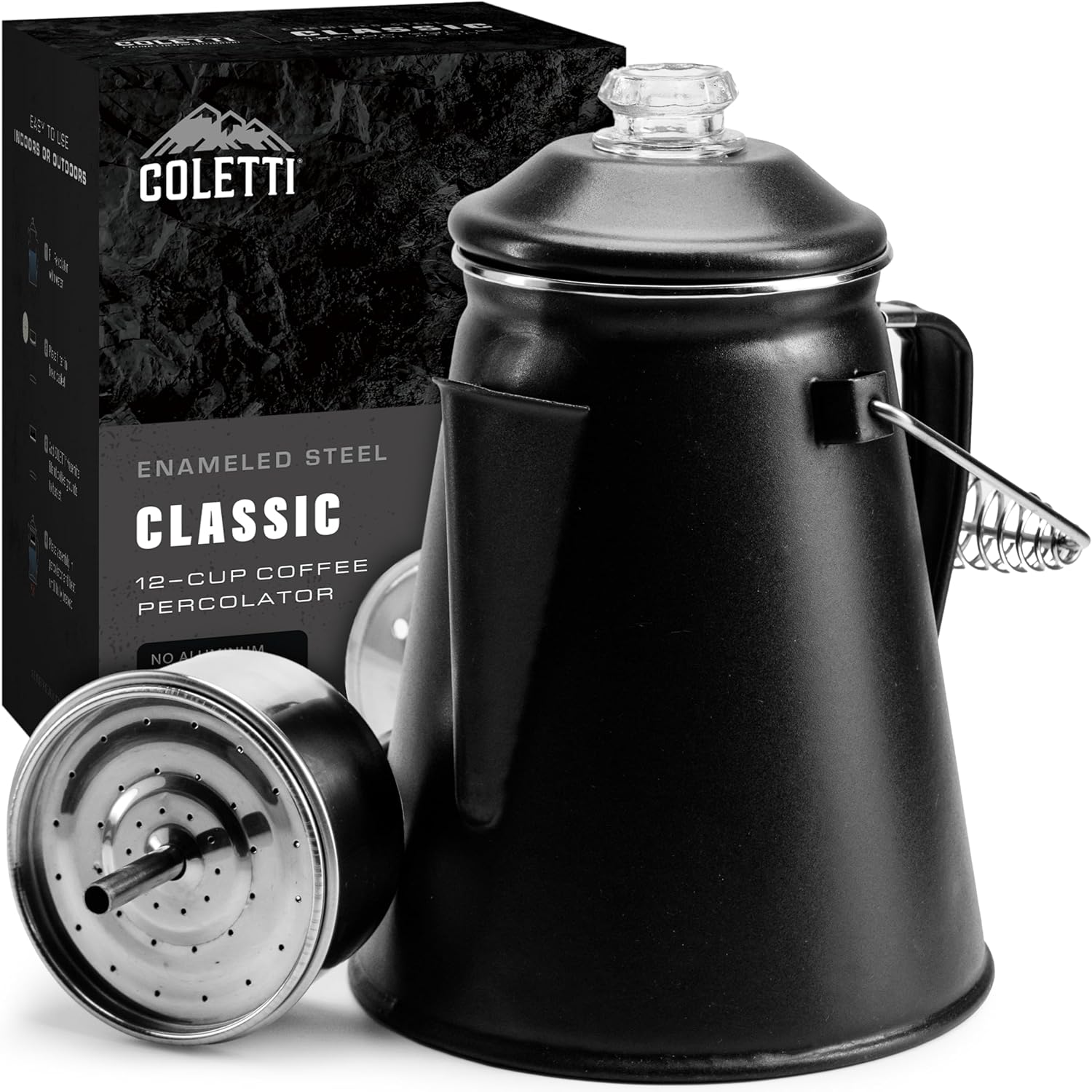 COLETTI Classic Coffee Percolator for Perfect Camping Brew
