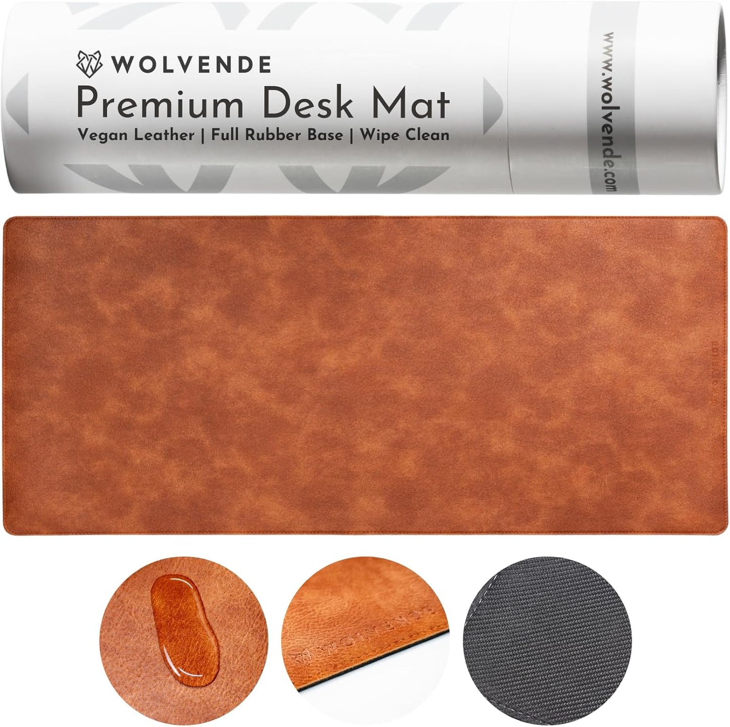 Premium Distressed Faux Vegan Leather Desk Mat for Home Office
