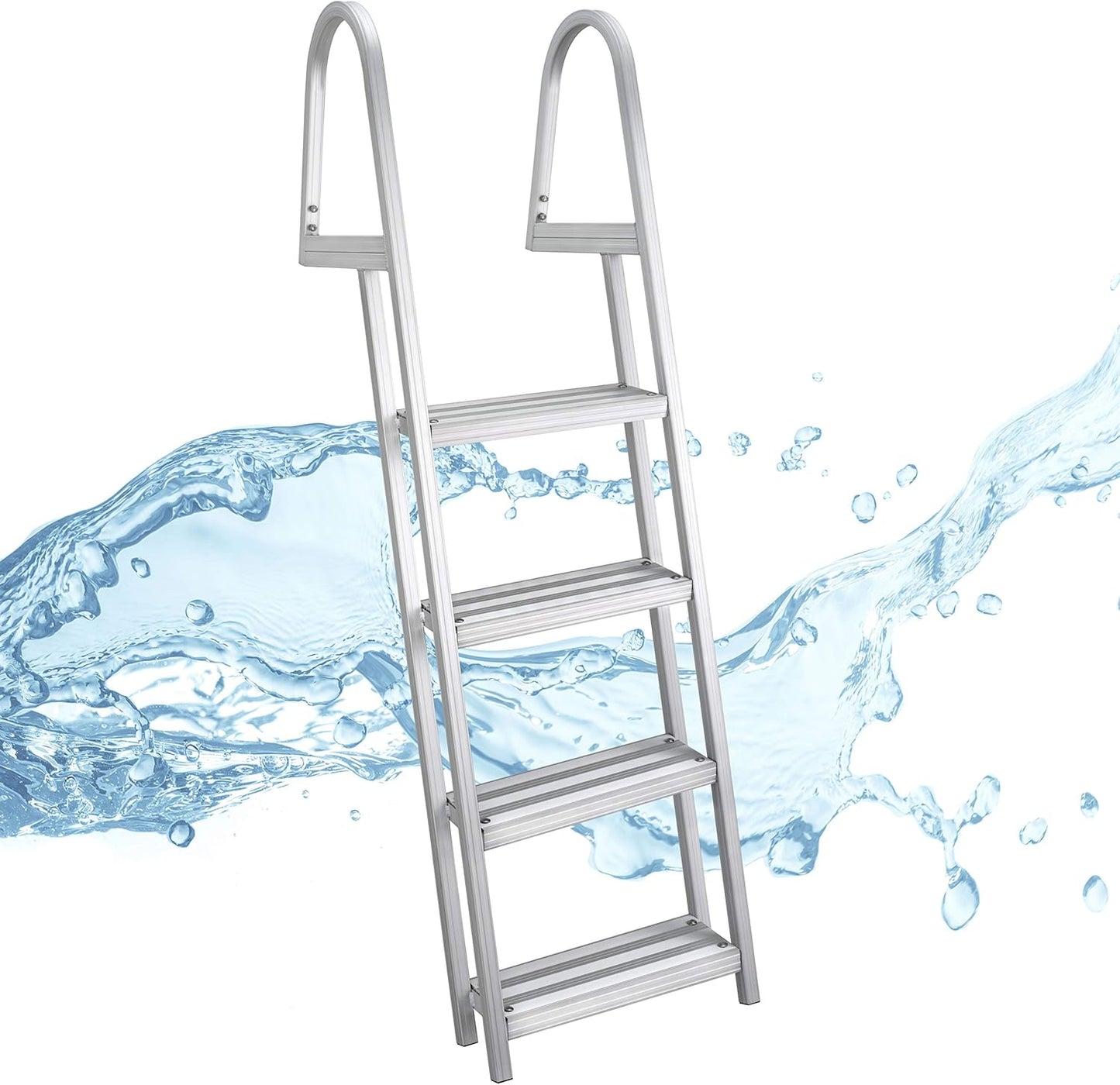 RecPro Marine Pontoon Boat Dock Heavy Duty 4 Step Ladder