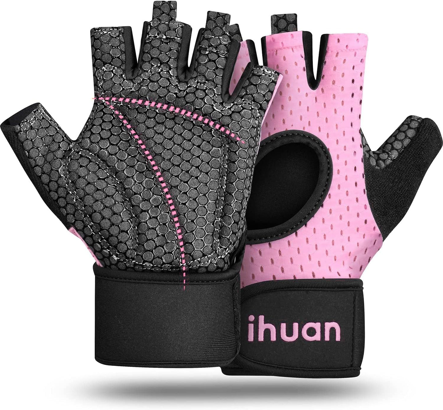 Enhanced Grip & Support: ihuan Fingerless Gym Gloves