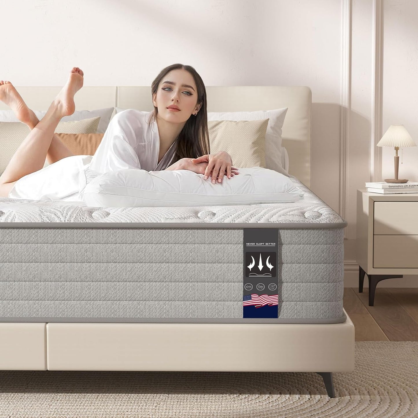 California King Mattress 12 Inch Hybrid Gel Memory Foam Comfort