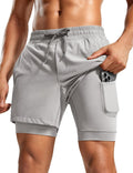 2 in 1 Mens Athletic Shorts 5ft Outer with 7ft Liner - Quick Dry