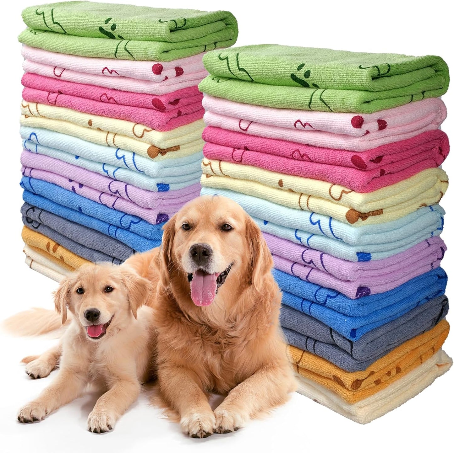 30 Pcs Dog Towels for Drying Dogs Quick Drying Microfiber