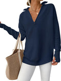 ANRABESS Womens Long Sleeve Quarter Zip Pullover Sweater - Casual knit