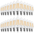 Candelabra Light Bulbs 40 watt E12 LED B10 - Soft White 24 Pack