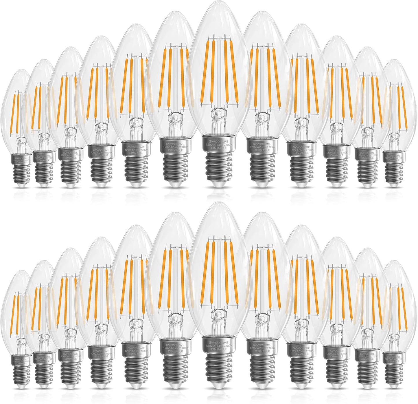 Candelabra Light Bulbs 40 Watt E12 LED Dimmable Chandelier Bulbs
