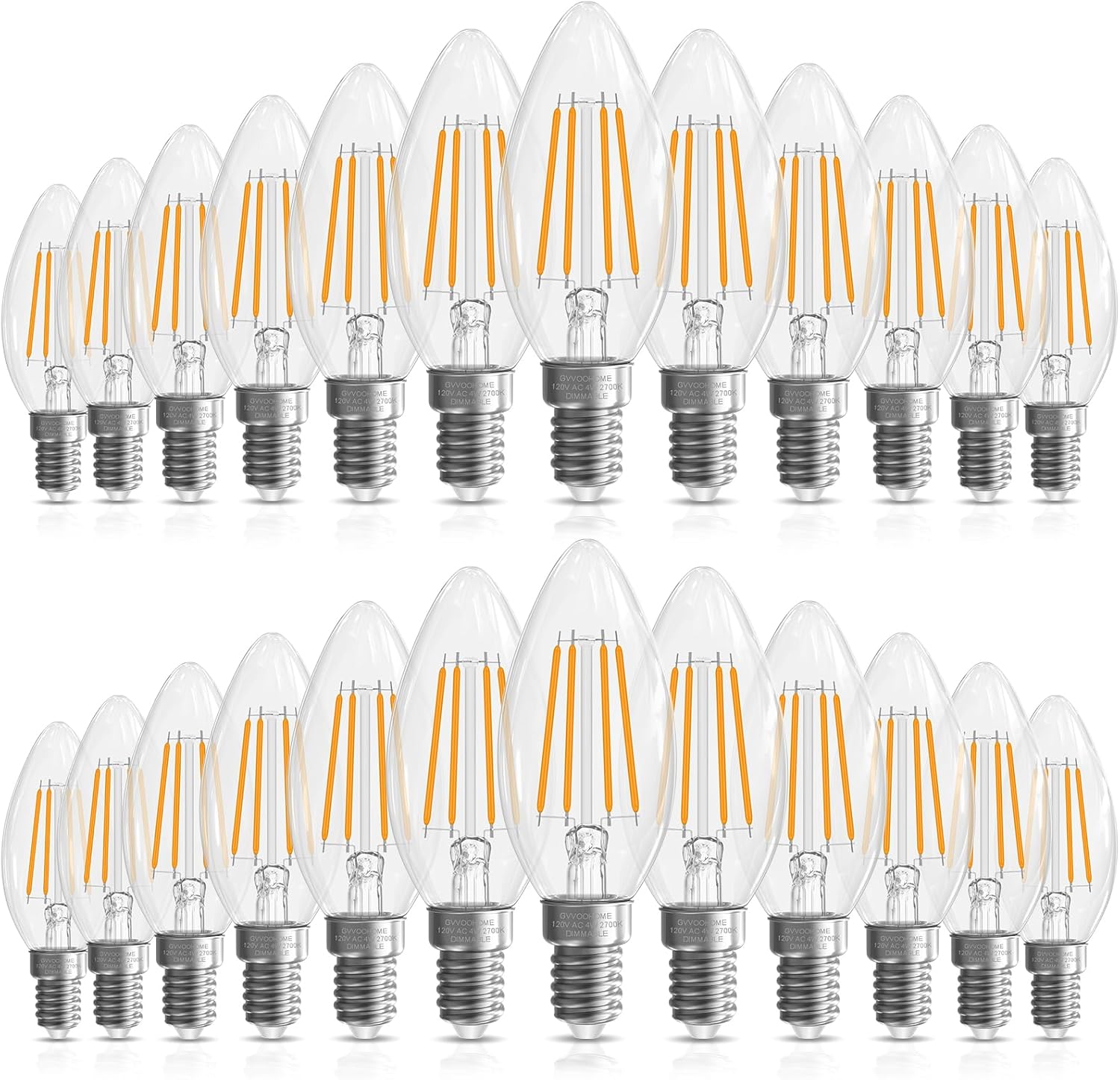 Candelabra Light Bulbs 40 Watt E12 LED Dimmable Chandelier Bulbs