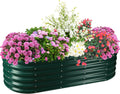 17 in Tall Elevated Oval Metal Raised Garden Bed 5ft x 2ft - Durable