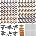 Mini WW2 Army Men Figures Pack - 72 Figures with Weapons