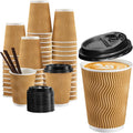 12 oz Coffee Cups 90 Pack - Insulated Ripple Wall To Go Cups
