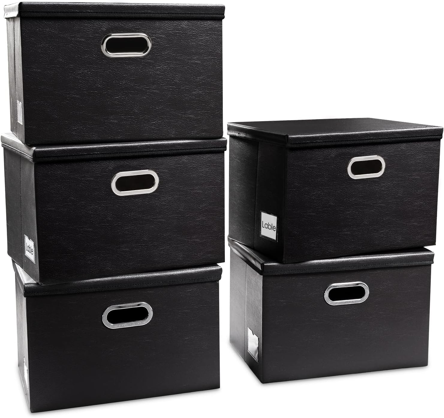 PRANDOM Large Stackable Storage Boxes with Lids for Organizing