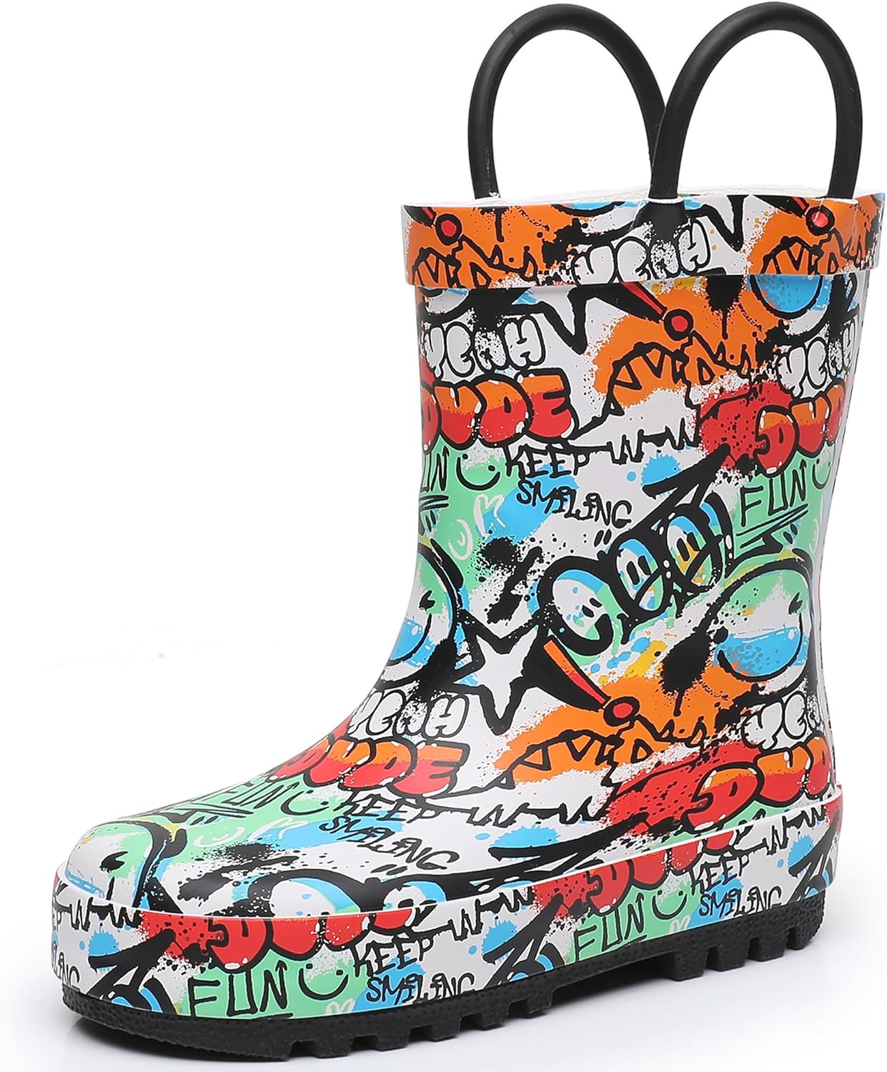 RAINANGEL Toddler Rain Boots with Easy-On Handles for Kids