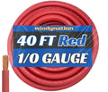 WNI 1/0 Gauge 40 ft Red Ultra-Flexible Welding Battery Cable