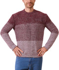 Mens Crewneck Pullover Sweater Casual Color Block Striped - Soft