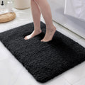 Black Bathroom Rug 36 in x 24 in Non Slip Plush Bath Mat - Super