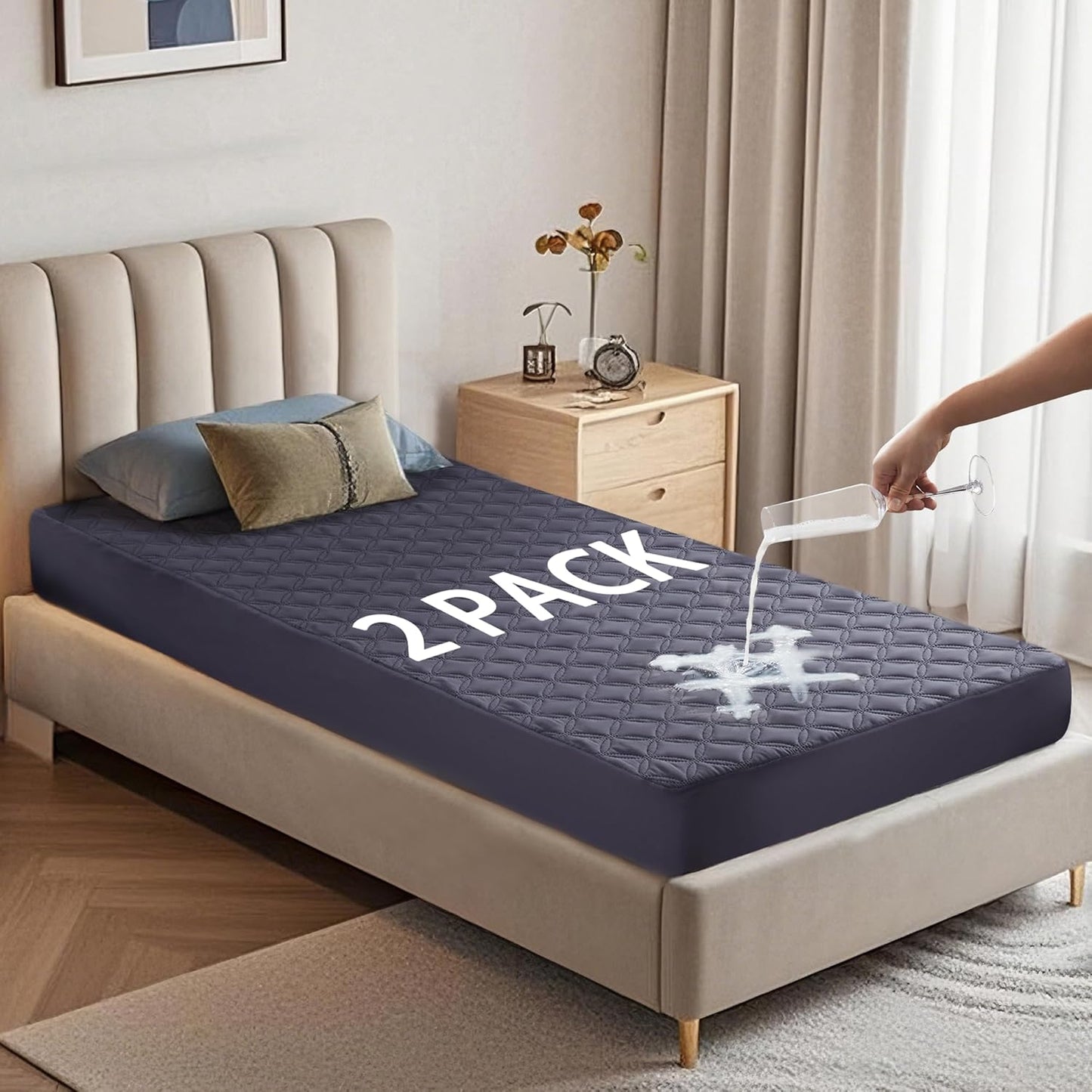 Waterproof Mattress Protector Twin XL with Deep Pocket Design