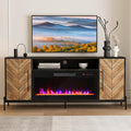 BELLEZE 68in TV Stand with 36in Electric Fireplace - Harper