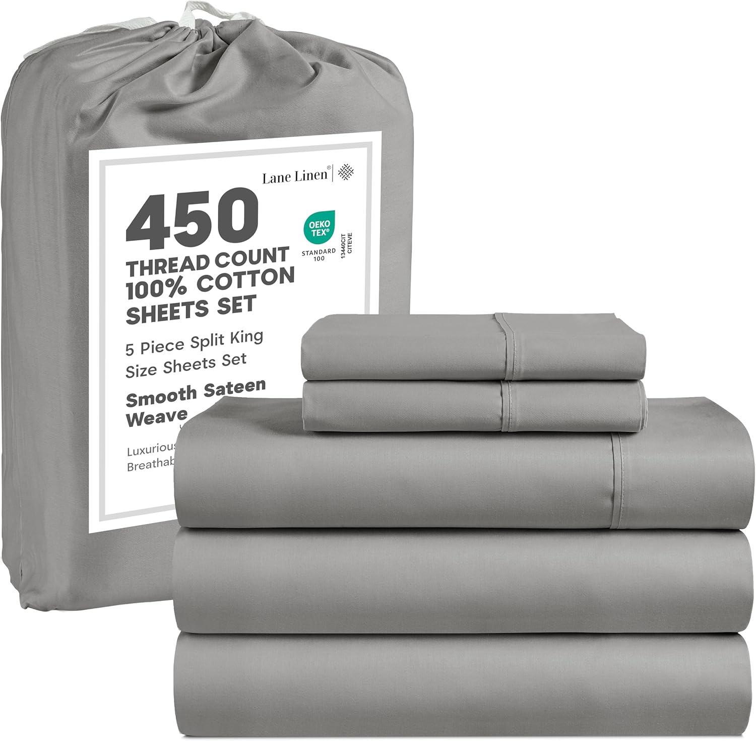 LANE LINEN Split King Sheets for Adjustable Bed Comfort