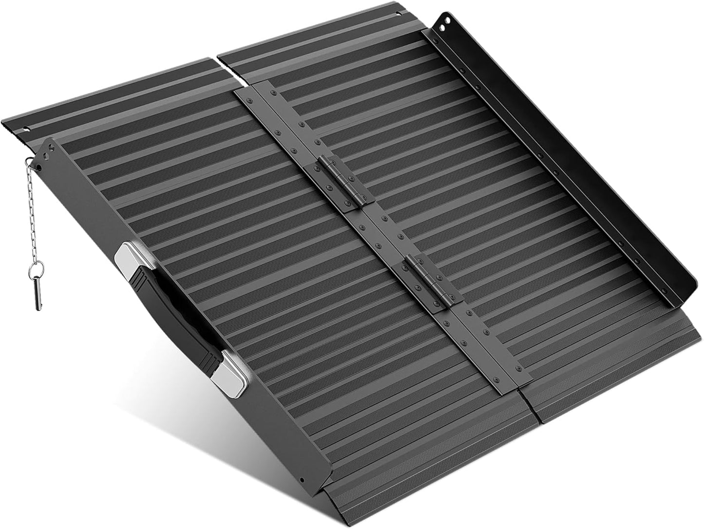 Black Portable Wheelchair Ramp for Easy Home Accessibility