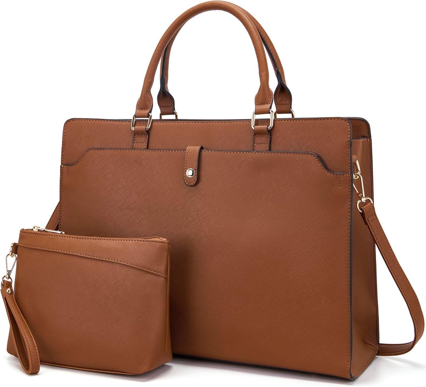 YZAOLL 15.6 Vegan Leather Laptop Bag for Women - Stylish & Practical