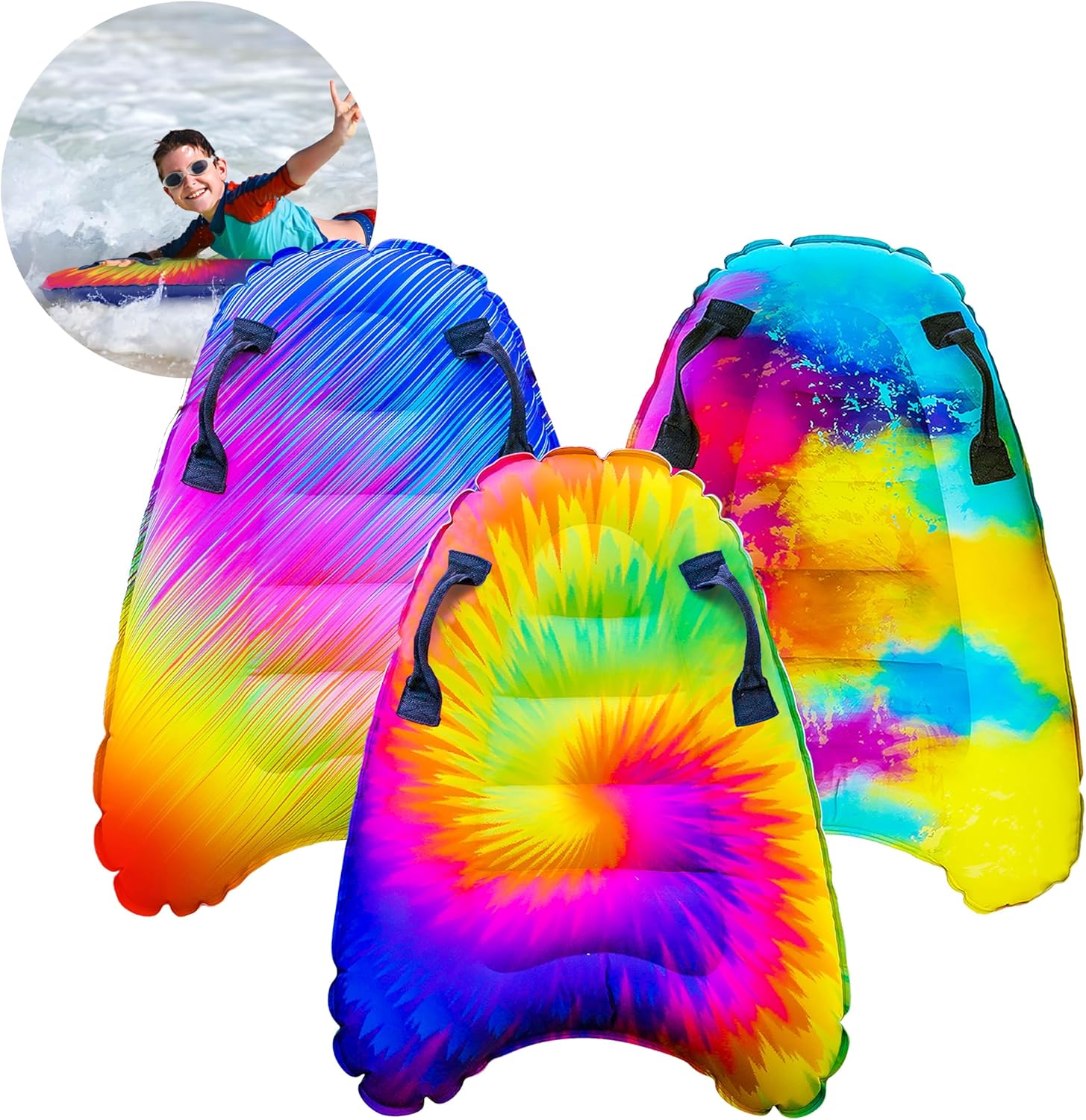 JAMBO Inflatable Surf Body Boards for Beach and Pool Fun