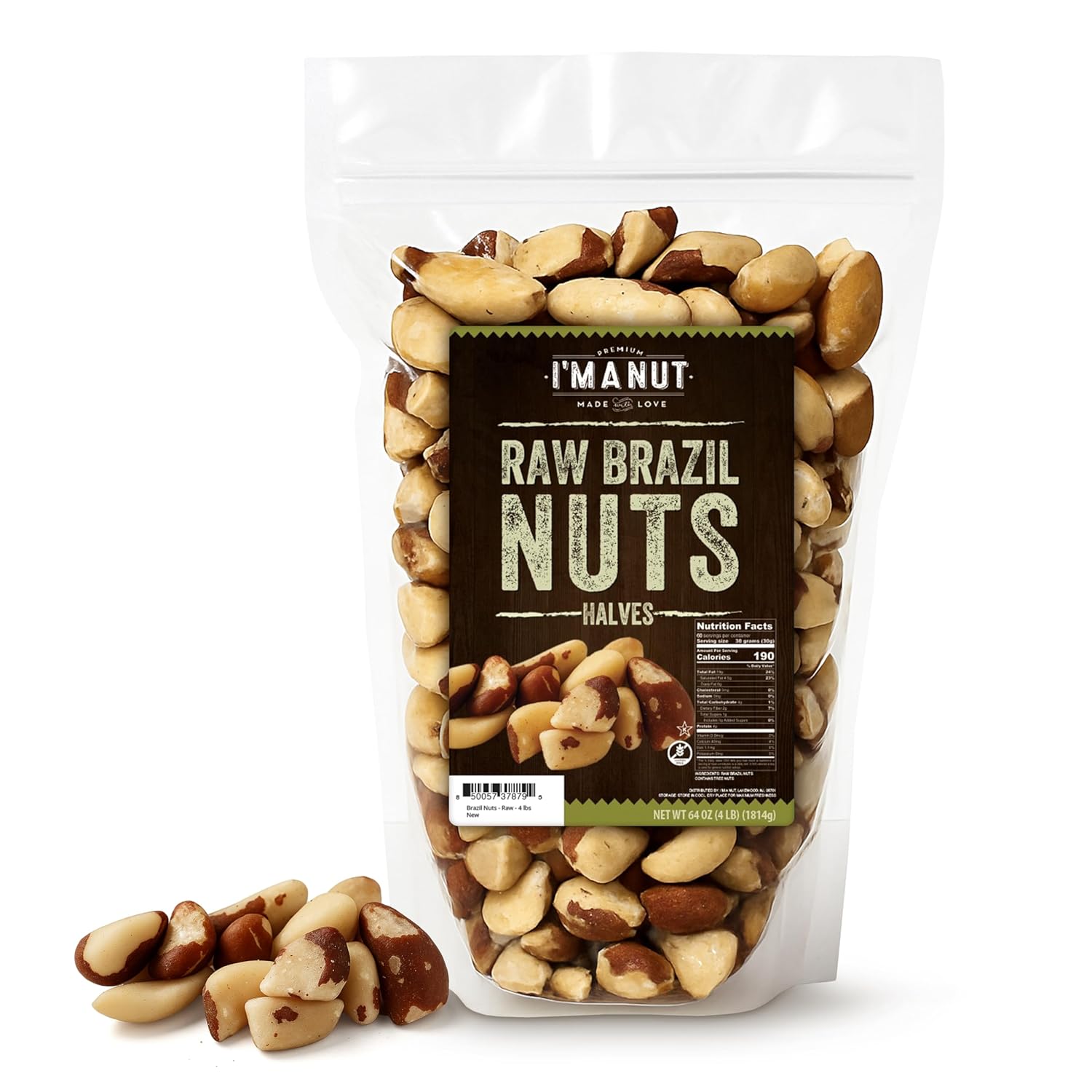 Im A Nut Brazil Nuts, Broken, 64oz - Vegan Keto Friendly Snack