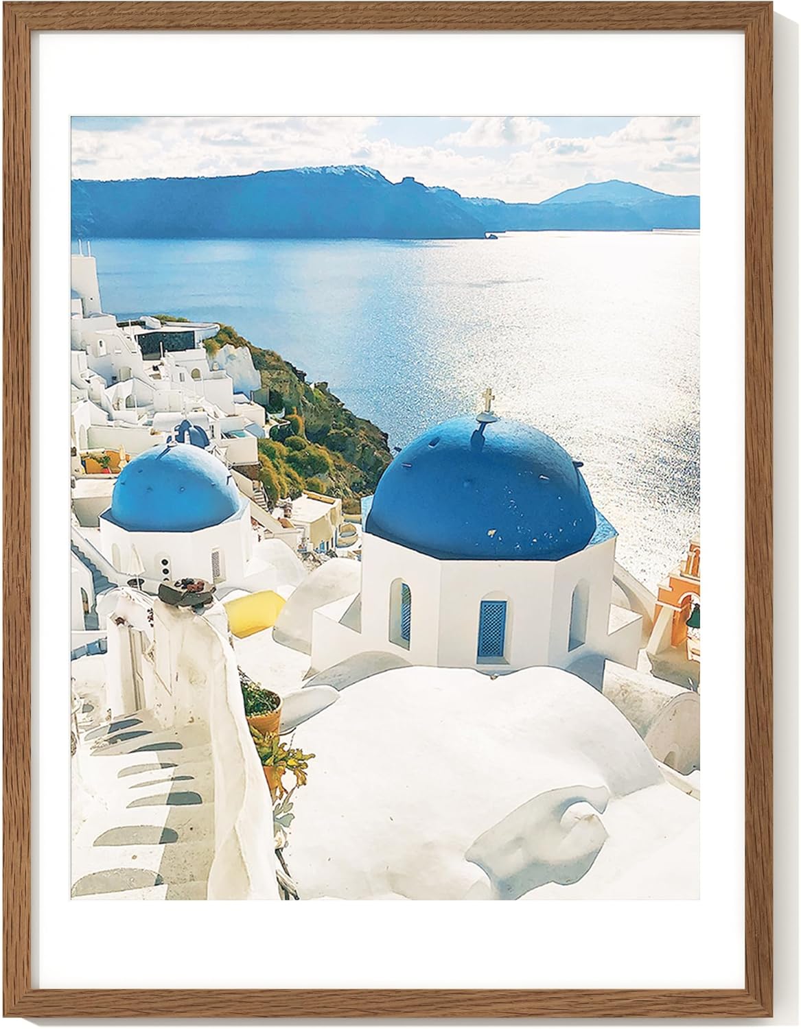 18x24 Poster Frame with Mat for 16x20, Solid Oak Wood Frame