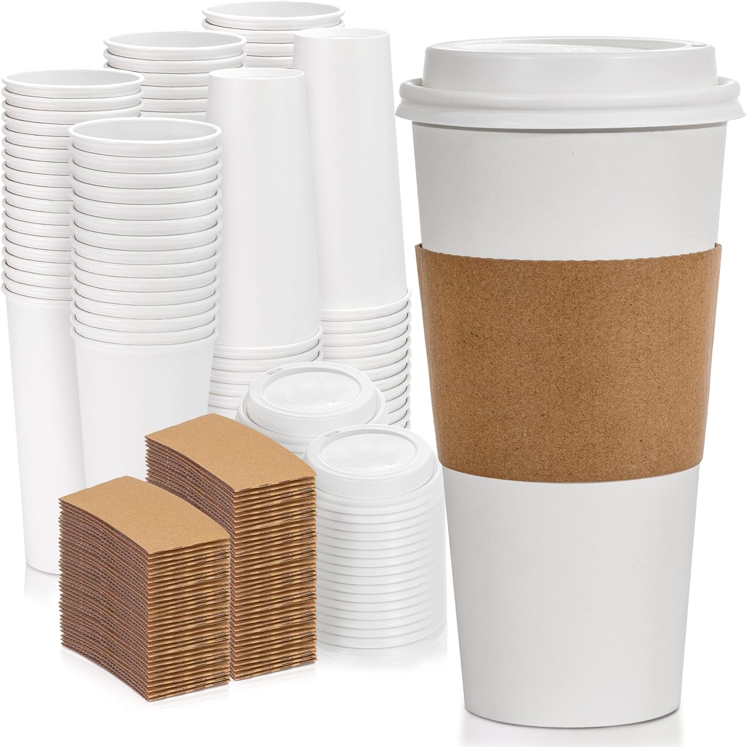 Leak-Proof 24 oz Coffee Cups Bundle with Lids - Fit Meal Prep